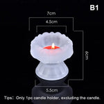support bougie verre transparent forme fleur lotus décor maison artisanal coupe vent porte bougie
