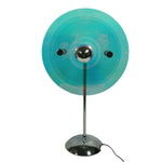 lampe table moderne transparente vert orange bleu pied chromé câble électrique minimalist LED