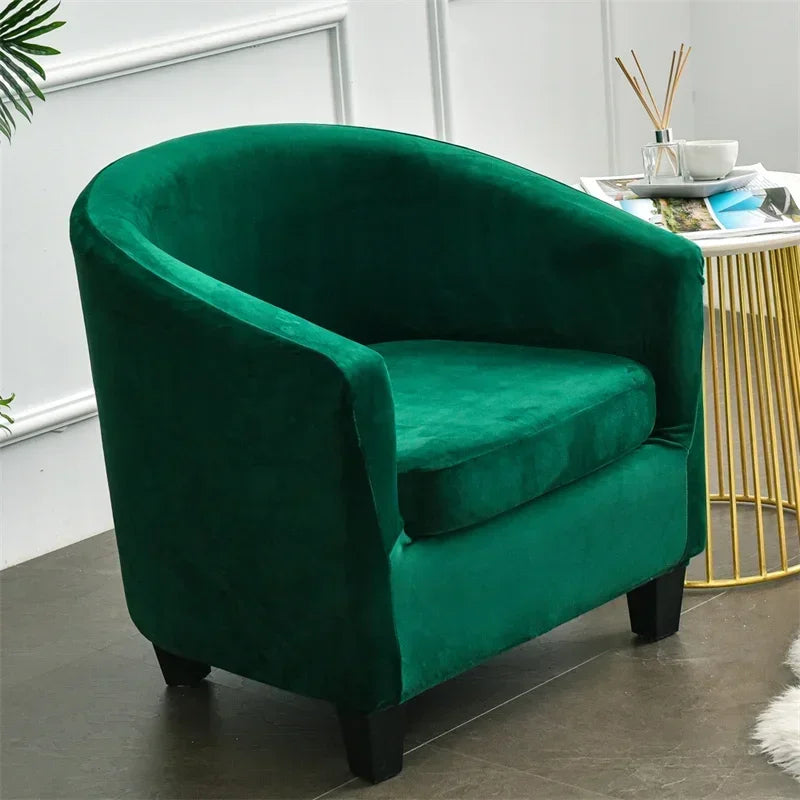 housse fauteuil club velours extensible canapé place salon coussin