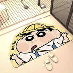 tapis bain absorbant eau rapide sec cartoon personnages shin chan géométrique bulles antidérapant