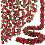 guirlande artificielle roses vigne feuilles vertes extérieur mariage anniversaire décoration romantique 220cm