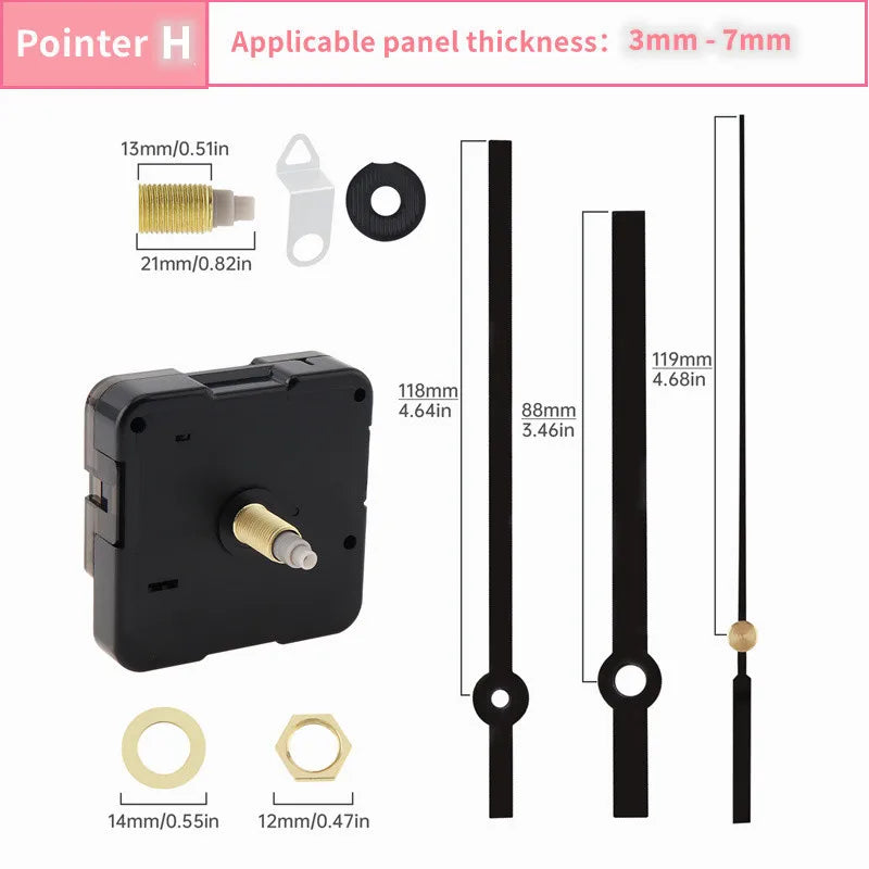 kits horlogers aiguilles quartz noir or vert blanc industriels utilitaires fixations incluses aiguilles heures