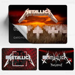autocollants graphiques metallica cartes bancaires réutilisables waterproof noir rouge bleu