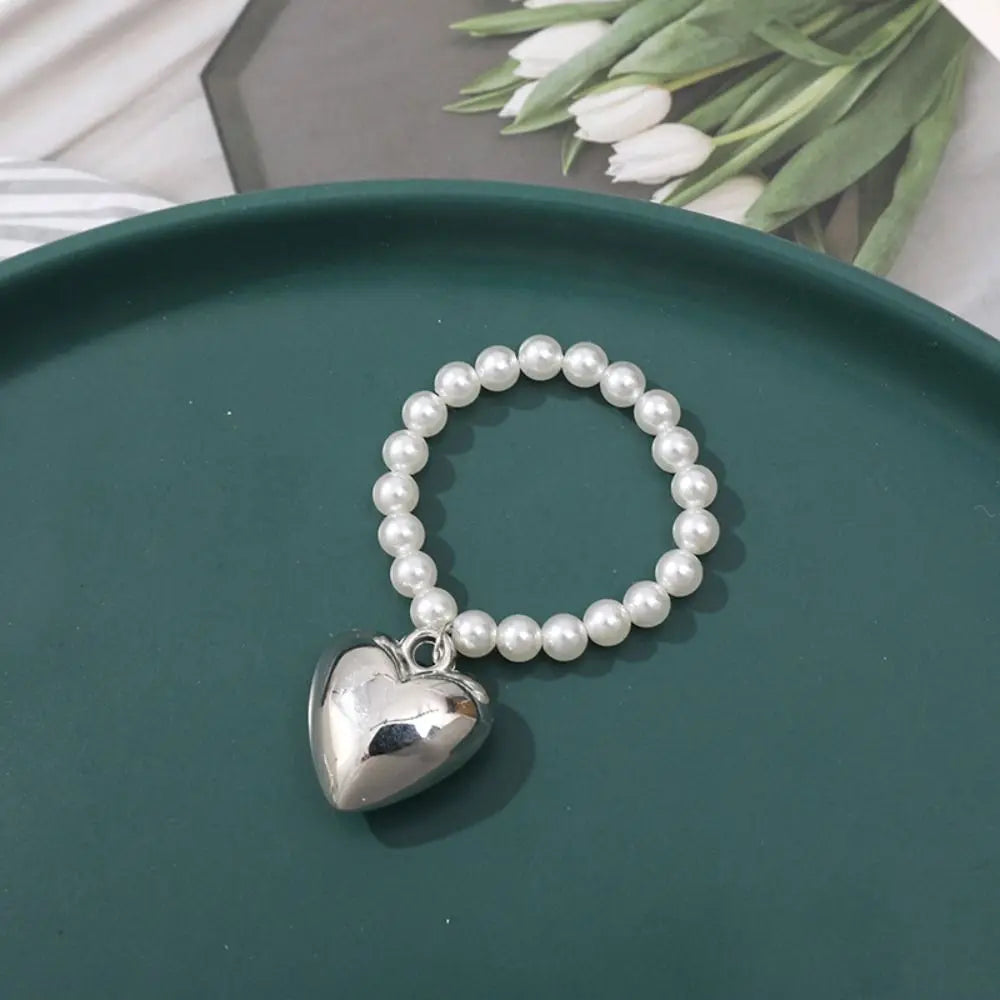 bracelets blanches argent pendentif cœur classique vintage poupées accessoires filles adolescents