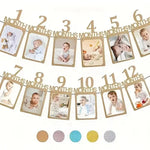 cadres photo muraux marron clair minimaliste modernes numéros mois bébé anniversaire