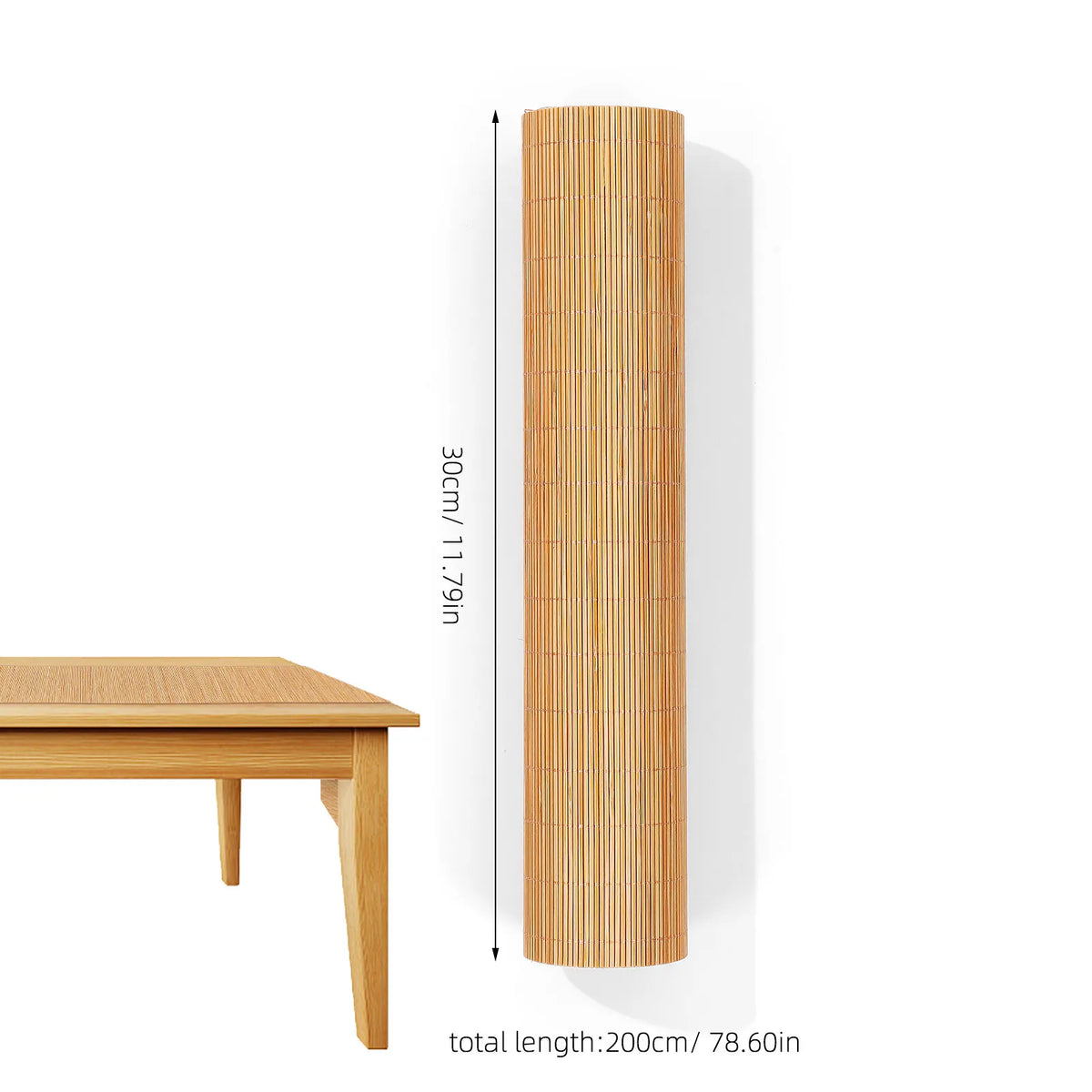 chemin table fibre bambou naturel rayures horizontales résistant chaleur moderne réutilisable 30cm 200cm