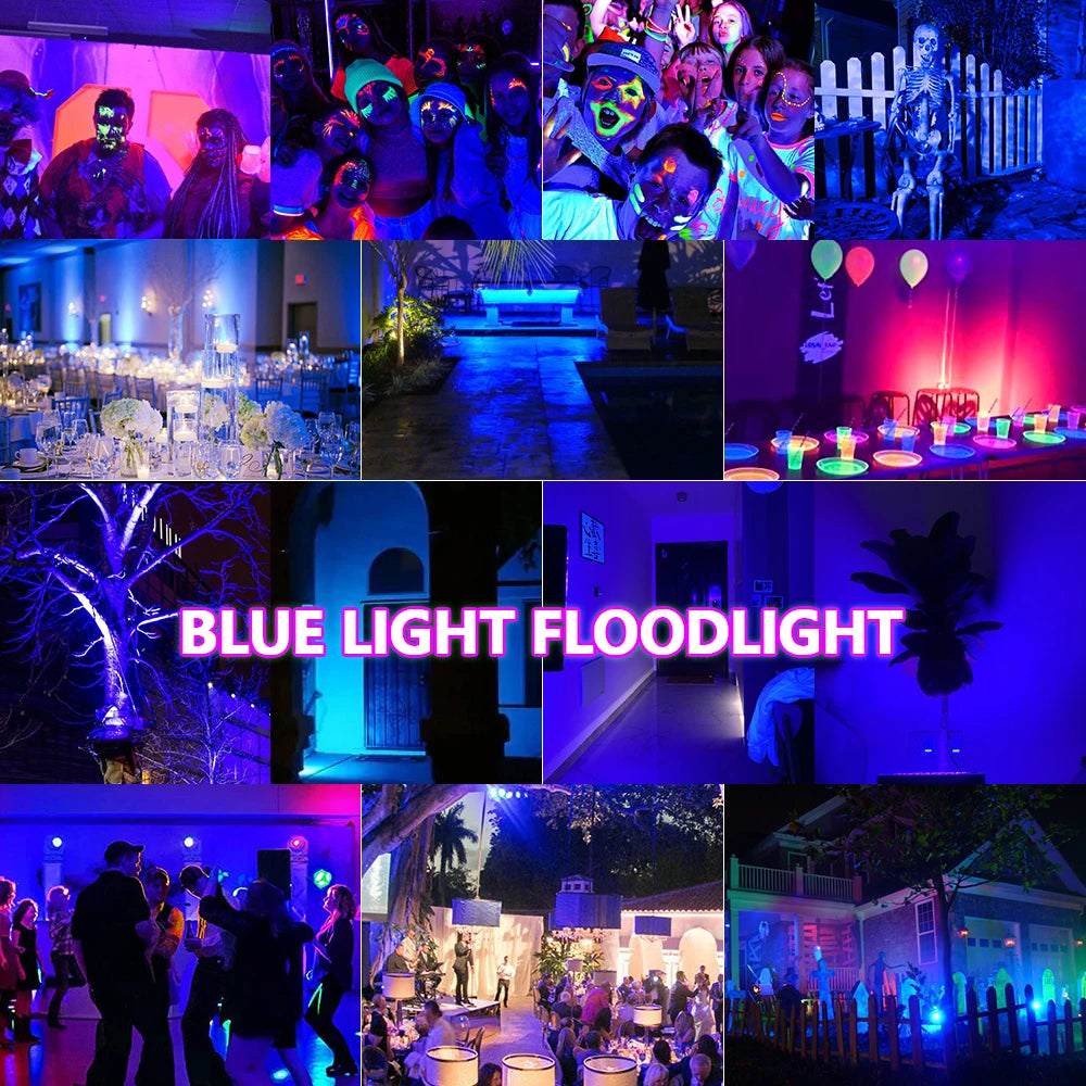 projecteur led moderne 50w 100w 150w noir bleu ip65 alu certifié rohs