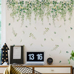 sticker mural adhésif feuilles botanique moderne naturel 71cm 88cm vert aquarelle chambre salon