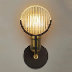 lampe murale industrielle vintage transparente noir doré striés éclairage chambre cuisine salle manger