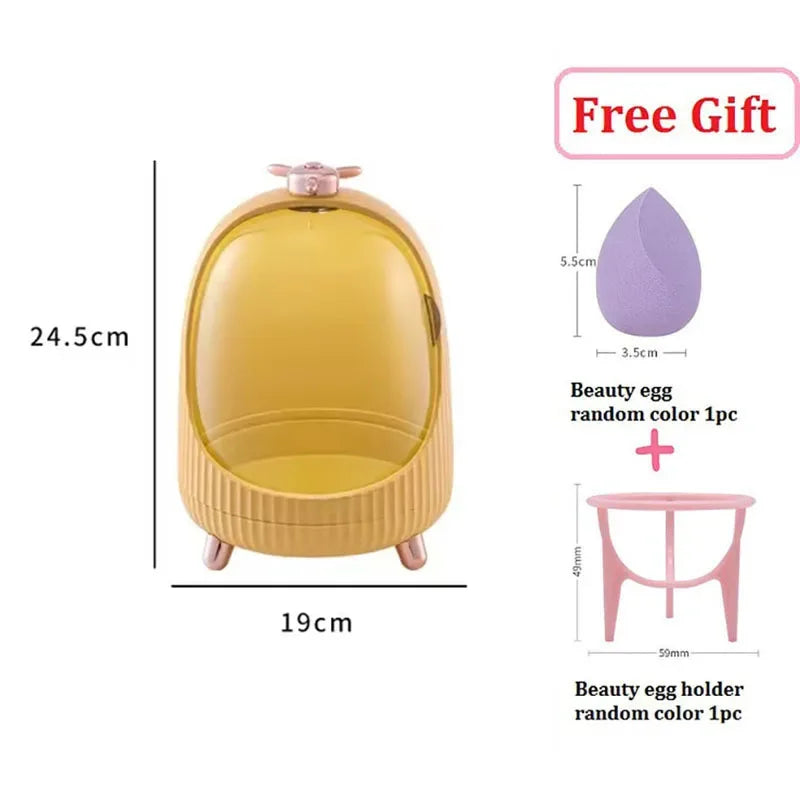 boîte rangement cosmétique transparente moderne verre vert blanc produits cosmétiques grande capacité poignée pivotante