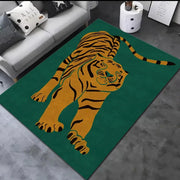 tapis léopard moderne grande surface antidérapant vert foncé orange rose noir blanc