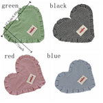serviettes table forme cœur vichy bleu rose vert noir coton décoratives rustiques portables cuisine