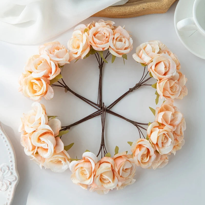 fleurs artificielles soie roses blanches couronne mariage romantique décoration intérieure anniversaire baby shower