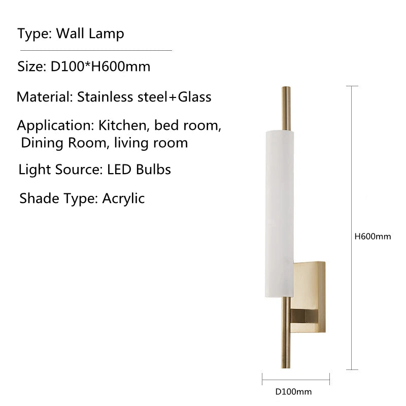 lampe murale moderne or blanc cuisine chambre coucher étude salle bain entree salon fixée