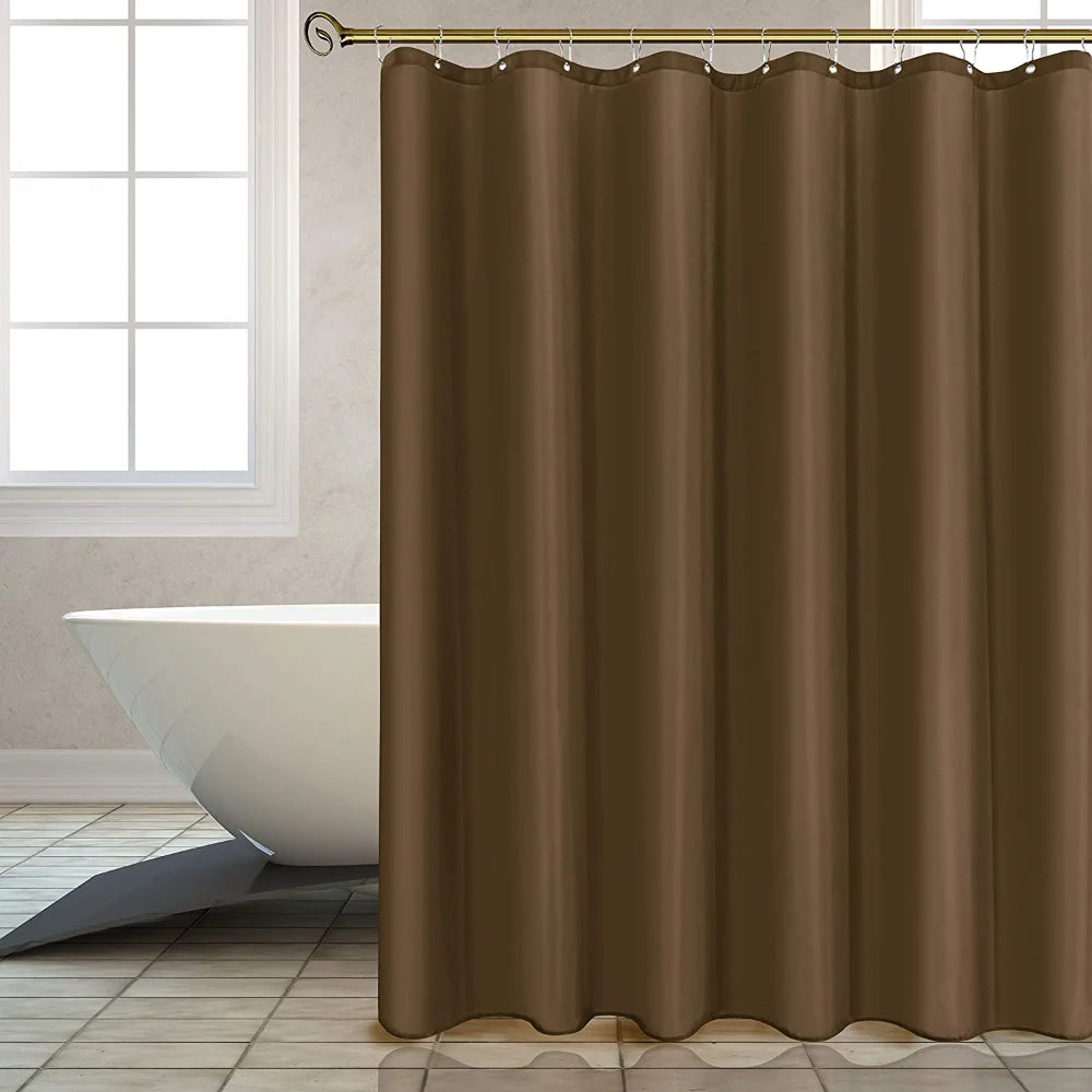 rideau douche moderne polyester opaque plis verticaux gris marron bleu blanc tringle rideau