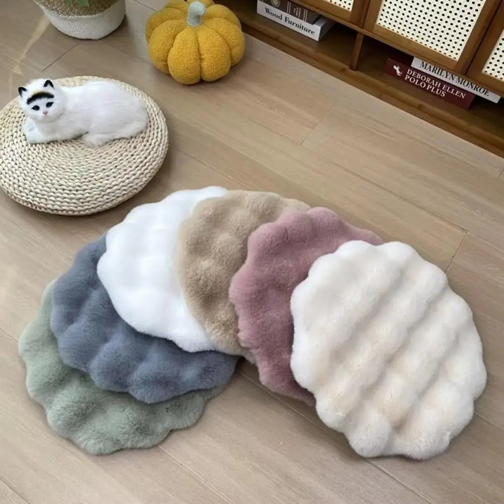 coussin doux blanc gris rose vert peluche moderne diametre 35cmwasher
