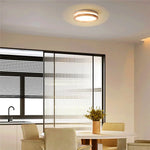 plafonnier led moderne bois diffuseur acrylique opaque salon chambre entree