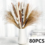 bouquet fleurs séchées pampas naturel beige marron blanc décoration maison anniversaire mariage rustic