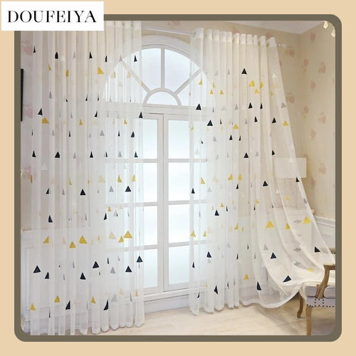 rideau moderne blanc transparent anneaux fenêtre salon chambre décoration maison élégante