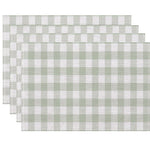 serviettes table carreaux fruits fleurs moderne rose clair gris clair bleu clair jaune clair