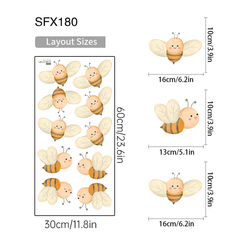 Autocollant abeille pour décoration chambre bébé