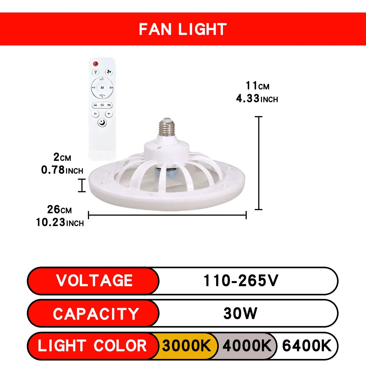 ventilateur lampe led moderne blanc grille télécommande flux lumineux certification ul rohs