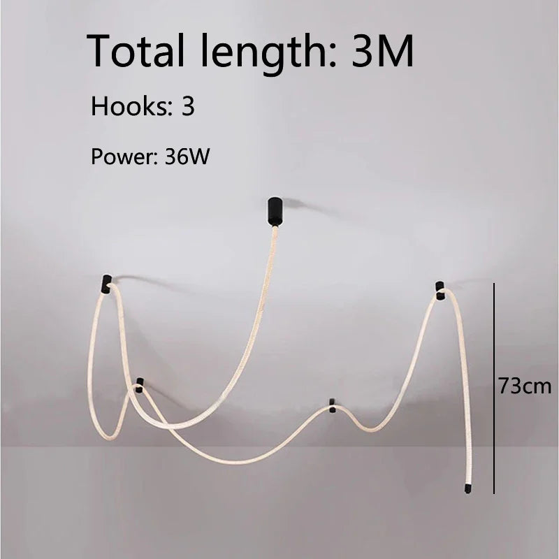 lampe néon moderne blanc lisse opaque clips câble led 4500k 3m 6500k