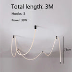 lampe néon moderne blanc lisse opaque clips câble led 4500k 3m 6500k