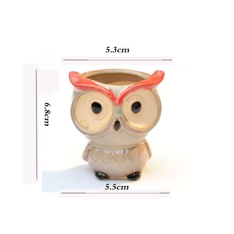 cache pot oiseau stylisé succulente céramique glacé rose clair beige noir