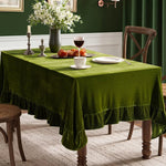 nappe velours vert foncé classique rectangulaire lavable extérieur mariage fête banquette