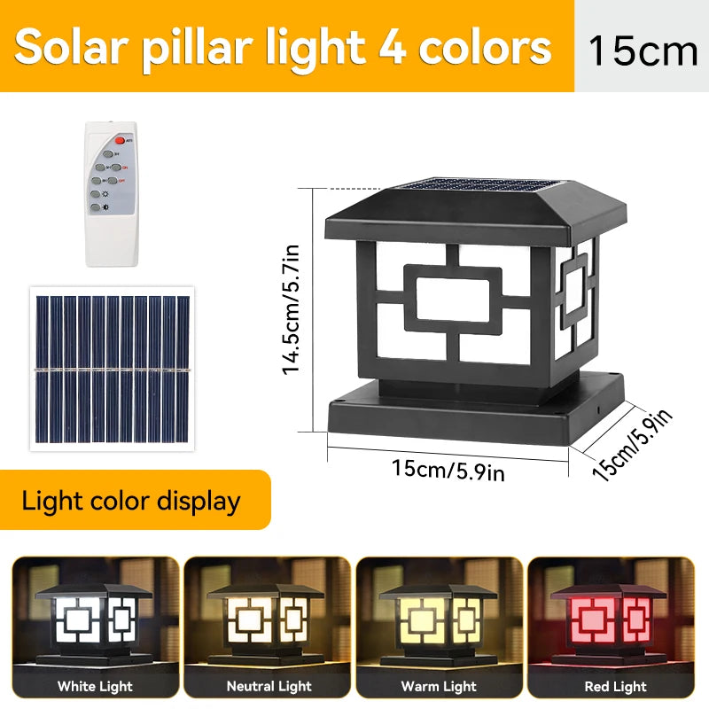 lampe solaire moderne noire couleurs télécommande ip44 étanche patio jardin led
