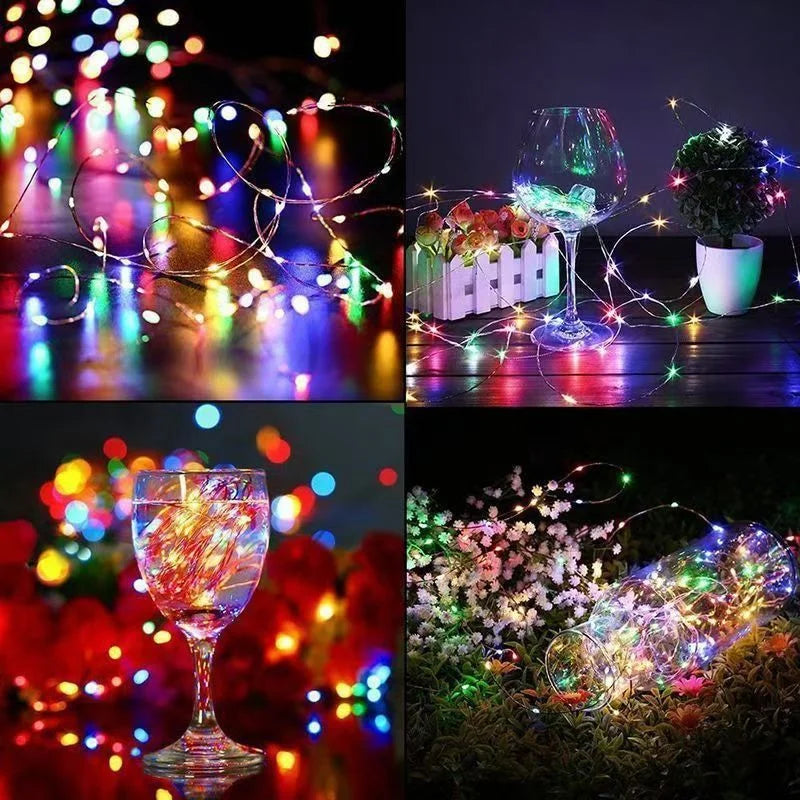 guirlande lumineuse led multicolore 50 100 200 300 led télécommande modes moderne étanche