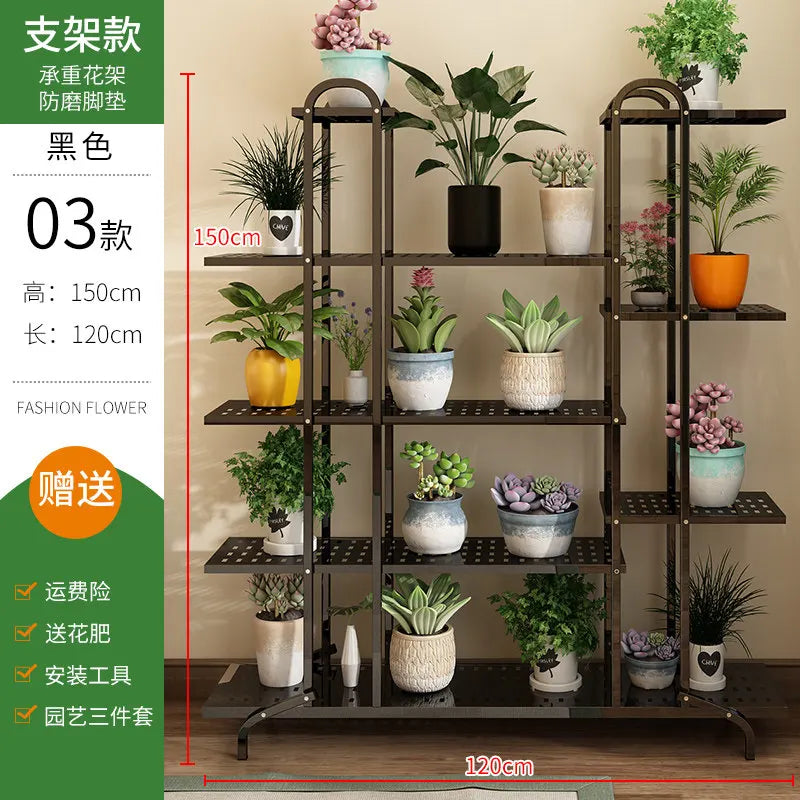 étagère fleurs métal blanc moderne niveaux roulettes pots plantes artificielles