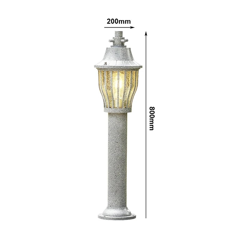 lampe sol gris doré rayures classique base fer imitation marbreextérieur led ip65 aluminium