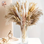 décoration boho bouquet pampas séchés beige crème anniversaire mariage table vase