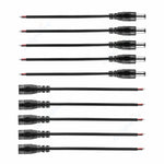 câble électrique 5.5x2.1mm noir femelle mâle adaptateur dc 24v certification rohs led cctv alimentation