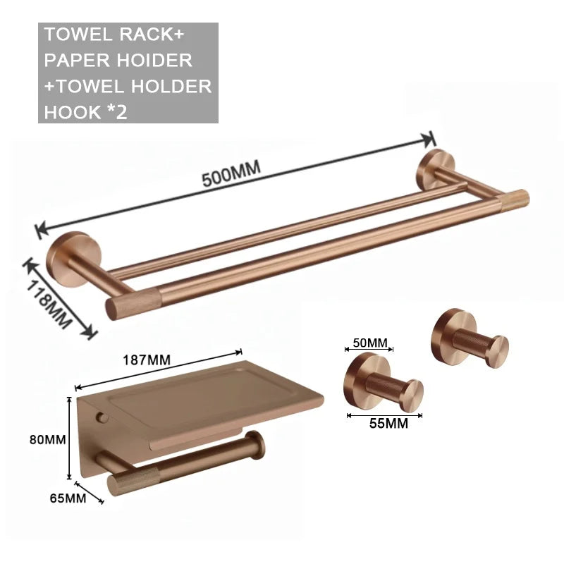 ensemble accessoires salle bain or rose mat porte savon serviette papier toilette moderne