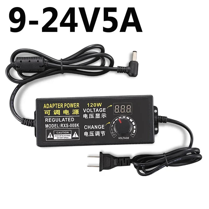 adaptateur électrique réglable tension sortie 3v 12v 24v entrée ac 100v 240v certification rohs