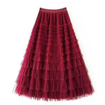 jupe tulle plissée vert rose beige gris bleu violet classique féminine soirée clips cascade