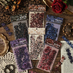 rubans décoratifs floraux vintage adhésifs noirs roses romantiques journal décoration DIY