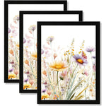 Set de 3 cadres photo bois noir et blanc design moderne