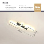 lampe moderne minimaliste noir blanc rectangulaire lisse 60cm 80cm 100cm 120cm led stepless dimming