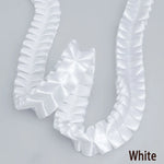 ruban plissé blanc rose bleu clair vert pastel opacité élastique décoration artisanale couture détails