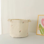 panier rangement brodé animaux ours lapin écureuil poignées détachables rangement vêtements moderne respectueux environnement