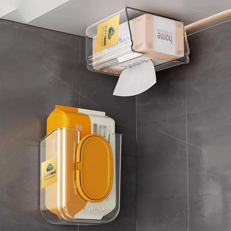 boîte rangement murale adhésive transparente moderne mouchoirs lingettes stockage intérieur gọn gàng