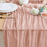 serviette table moderne rose pâle crêpe plissée élégante maison polyester solide
