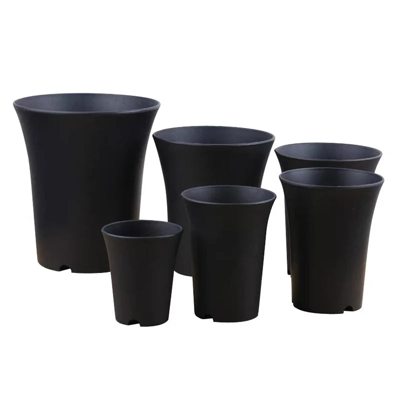 pot fleur plastique noir mat moderne plantes vertes succulentes jardin décoration maison