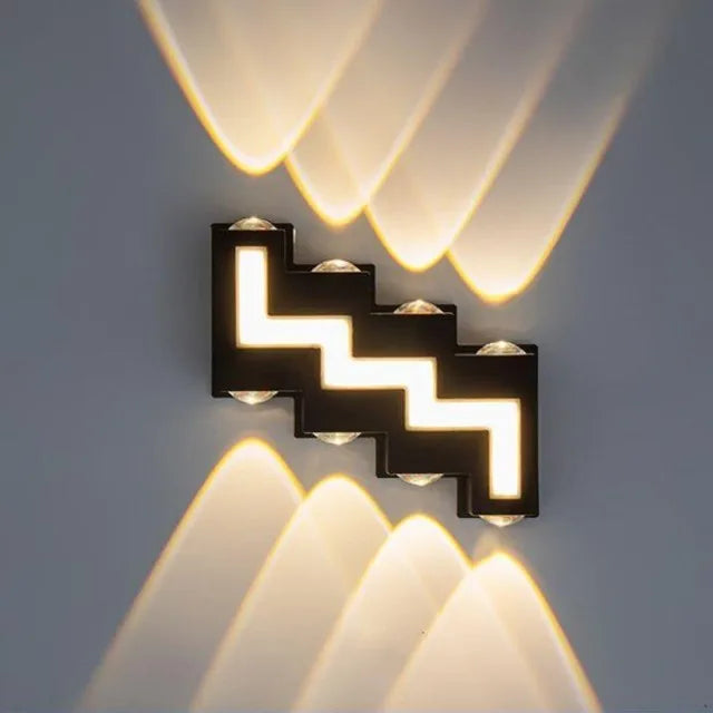 applique murale led noir géométrique contemporain éclairage mur fixé 90260v 60249 lumens chambre entrée