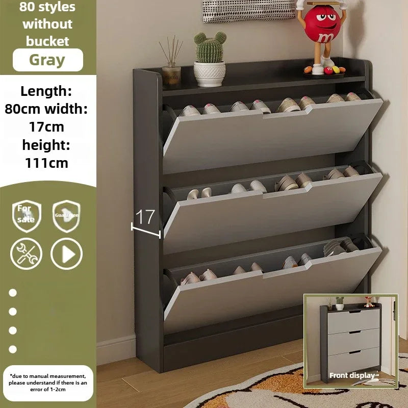 armoire chaussures moderne beige clair tiroirs rangement chaussures objets multifonction bois MDF