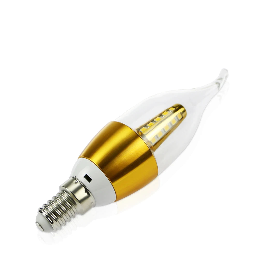 ampoule led e14 7w 9w transparente dorée argentée moderne 360° blanc froid 5500k 7000k